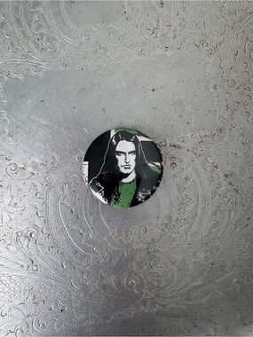 Peter Steele Type O Negative Portrait Pin Button — Black & Green